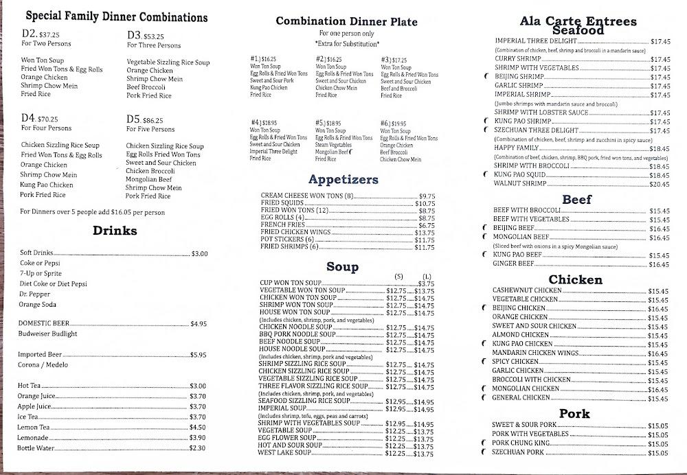 Mandarin Garden Chinese Restaurant Menu image 1