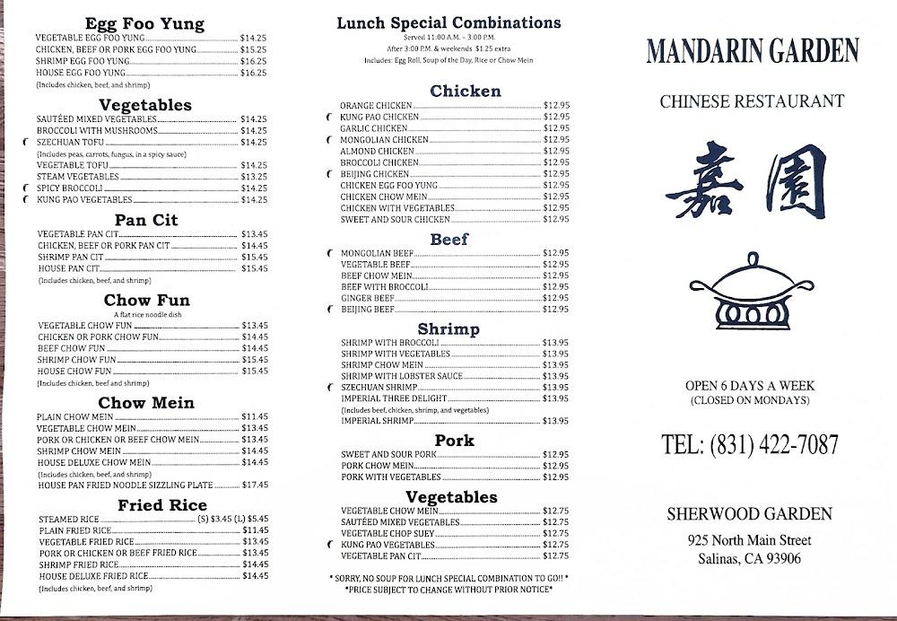 Mandarin Garden Chinese Restaurant Menu image 2
